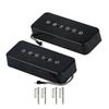 FLEOR Alnico 5 Single Coil Pickup Soapbar Pickup Black P90 Neck & Bridge Pickup Set