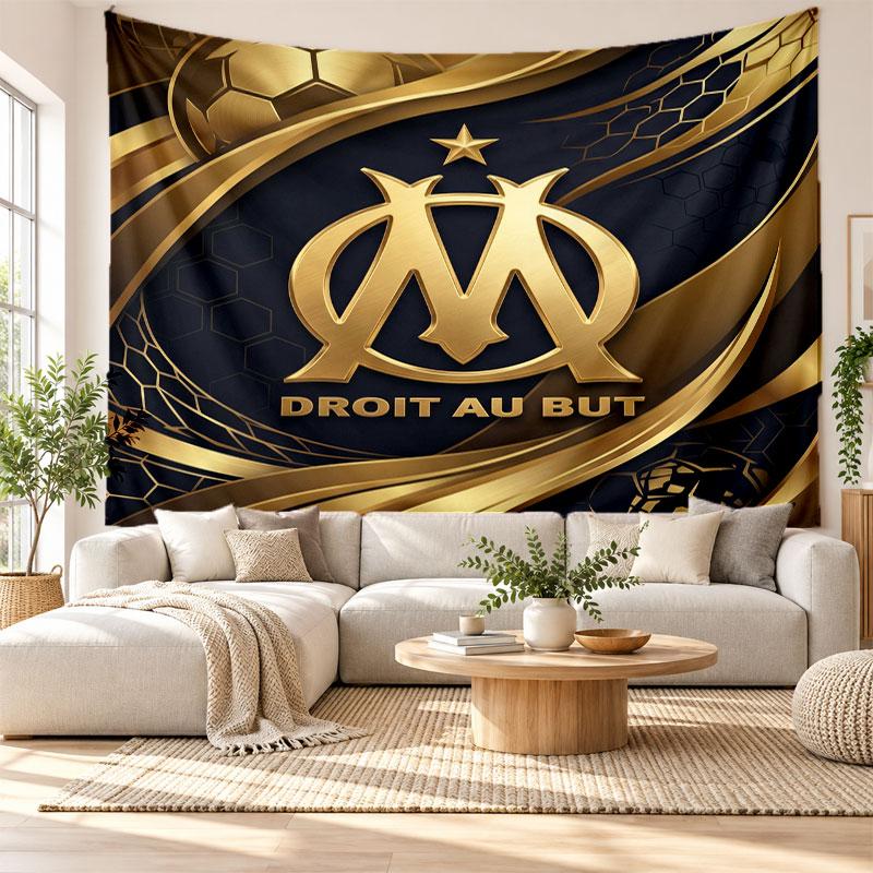 Olympique Lyonnais FC Wall Tapestry, Soft Fabric Wall Hanging, Decorative Backdrop For Bedroom Home Wall Art