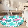 Flamingo Round Floor Rug Perfect for Dormitory Study Room Game Room Bedrooms Anti-slip Round Rug Decorate Offices Gift for Festivals