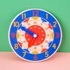 Wooden Teaching Clock Toy Educational Clock Learning Props 12/24Hour Brain Developmental Toy Primary for Time Cognitive