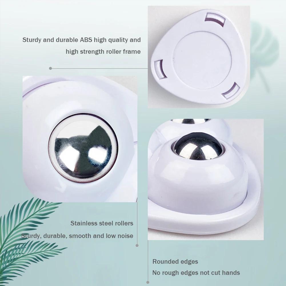 4 Pezzi Ruote Girevoli a Puleggia Universali Autoadesive Silenziose con 4 Sfere a Palla Per Mobili Scatole Portaoggetti Comodini Accessori per lo Spostamento