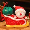 Santa Claus Doll Sleigh Car Penguin Snowman Plush Toy Christmas Desktop Ornament Decoration Gift
