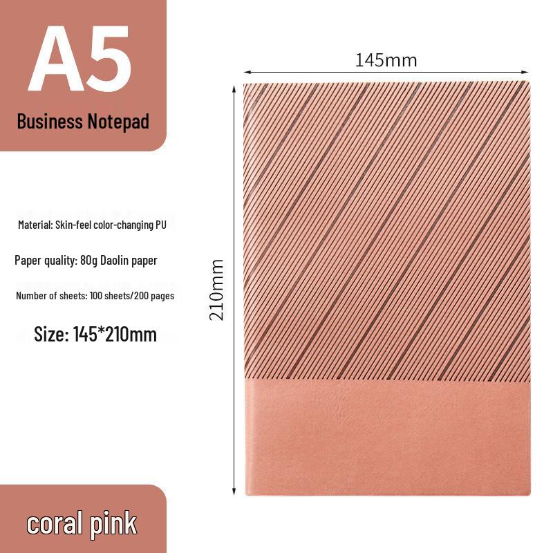 

A5 Simple Twill Business Notepad with Logo Printing for Office Use Standard розовый