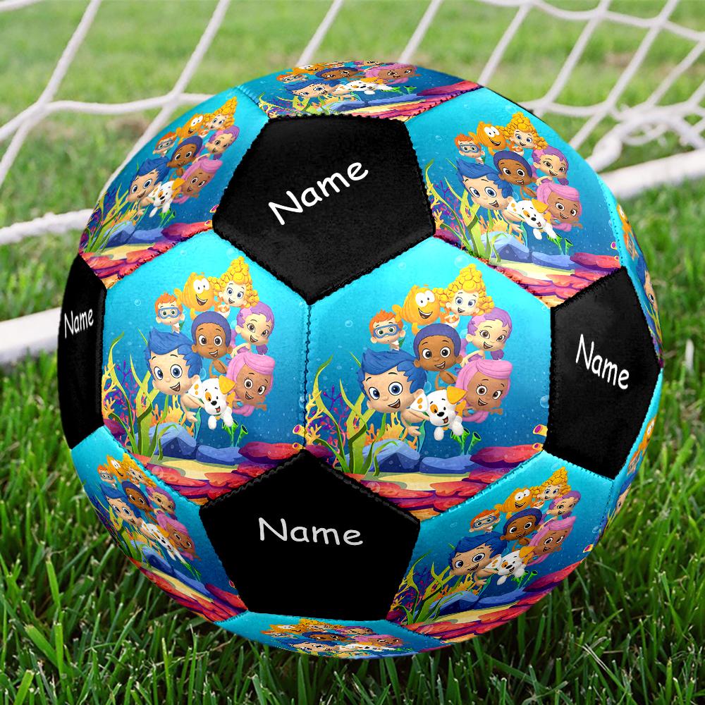 Custom Name Bubble Guppies Theme Size 5 Soccer Ball, Suitable for Both Indoor and Outdoor Matches, a Gift Suitable for Everyone.