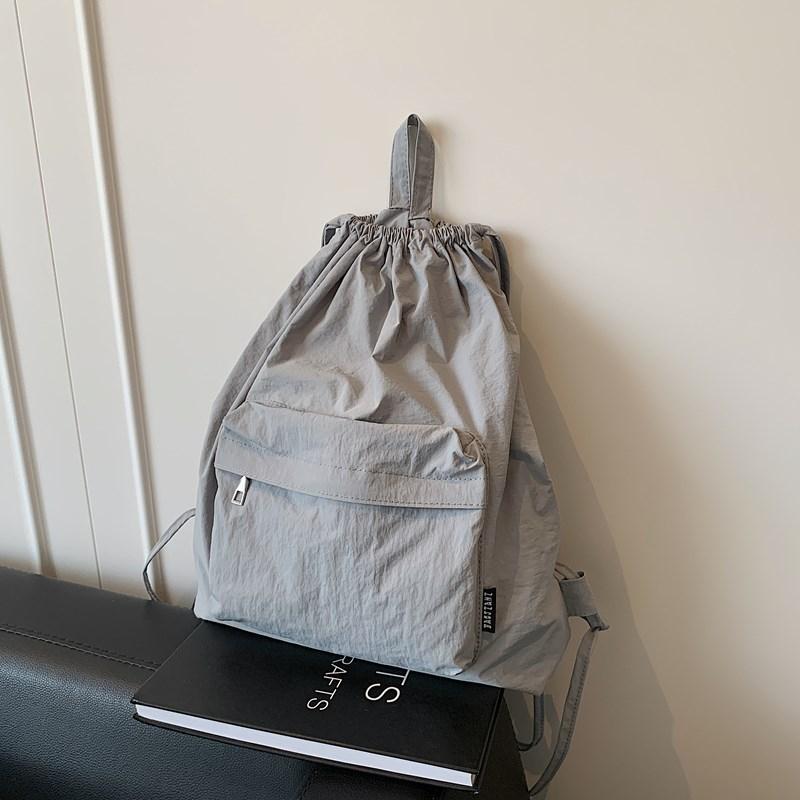 Leichter Rucksack mit großem Fassungsvermögen, Nylon-Kordelzugrucksack, Damen-Reisetasche