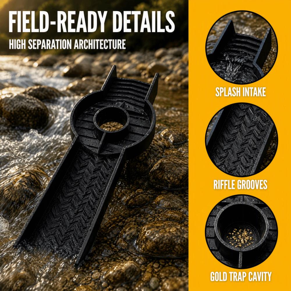 Splash Guard Gold Sluice 3D Printed Gold Tool Lightweight Gold Recover Outdoor Mining