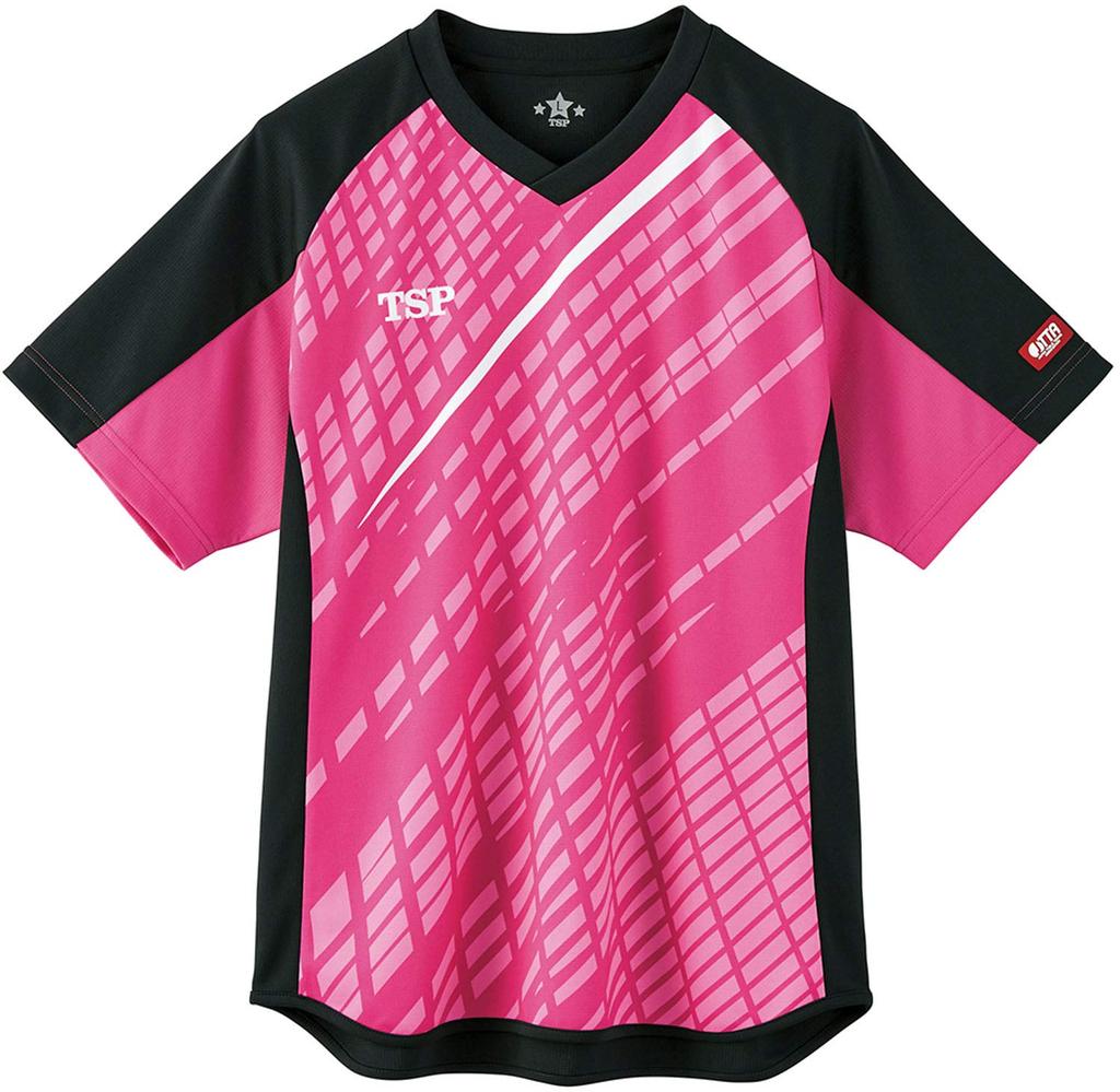 VICTAS Table Tennis Game Shirt, Dernier Shirt, Unisex, JTTA Approved, Suitable for Official Matches, Pink, Size L, 031436