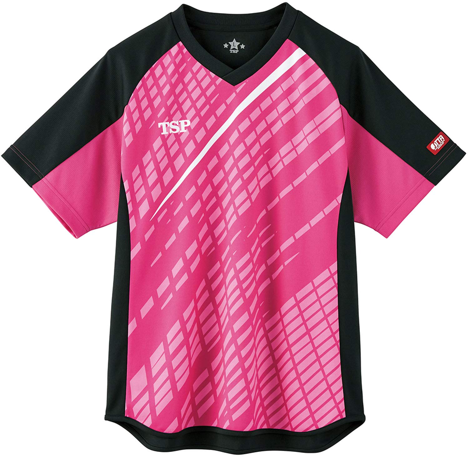 

VICTAS Table Tennis Game Shirt, Dernier Shirt, Unisex, JTTA Approved, Suitable for Official Matches, Pink, Size L, 031436