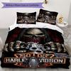 Harley Davidson Skull Gun Bedding 1 Duvet Cover 2 Pillowcase Without Core Without Core Christmas Birthday Gift Soft And Comfortable