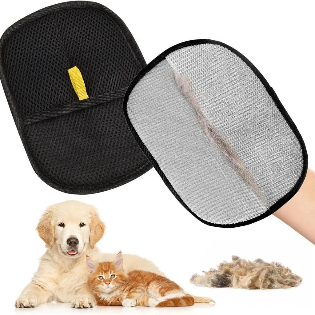 Double-Sided Pet Hair Removal Glove and Brush for Cats