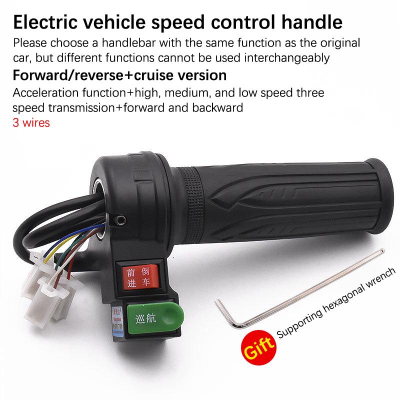 Ovládání rychlosti na rukojeti elektromobilu Vysoká/Střední/Nízká rychlost Vpřed Vzad Ovládání rychlosti bez spínače Páka akcelerace