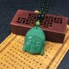 Buddha Head Tathagata Imitation Obsidian Necklace Green Buddha Head Necklace