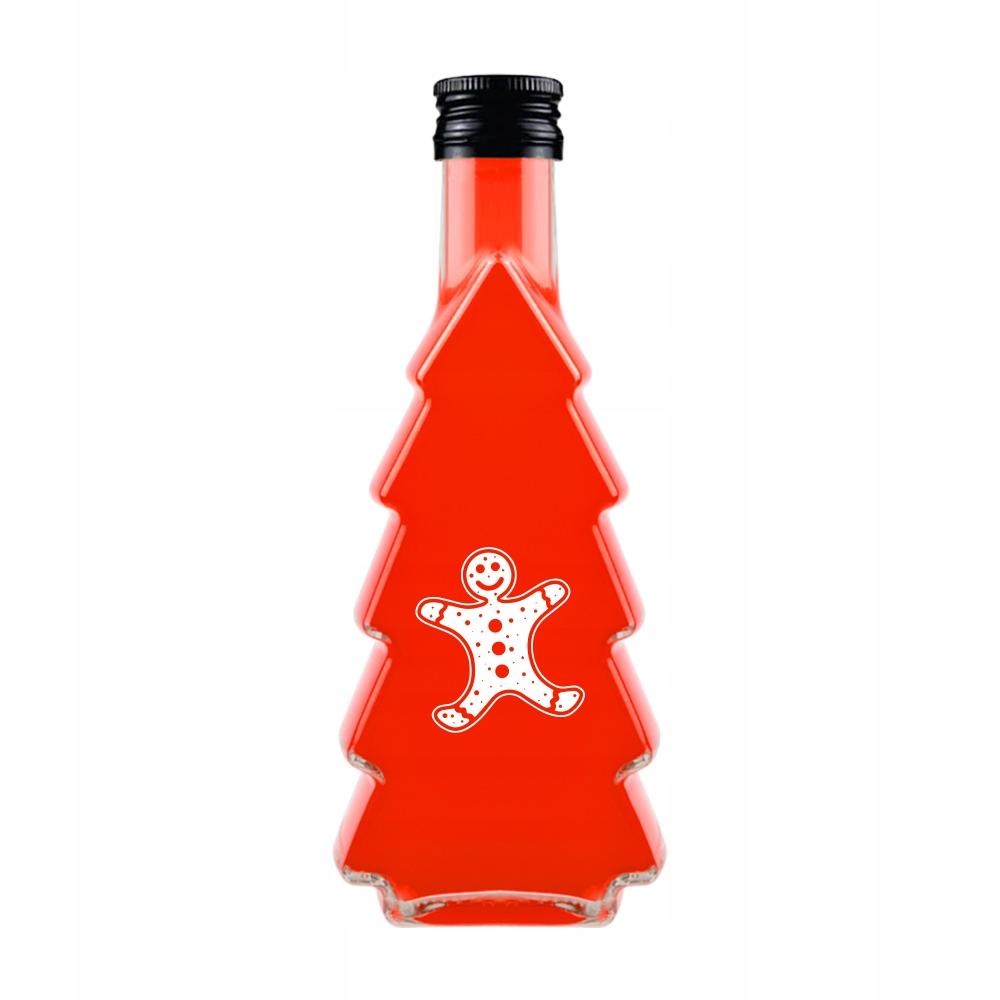 5x CHRISTMAS TREE 250ml Bottles WITH PRINT Liqueur, Tincture, Juice CHRISTMAS BOTTLES