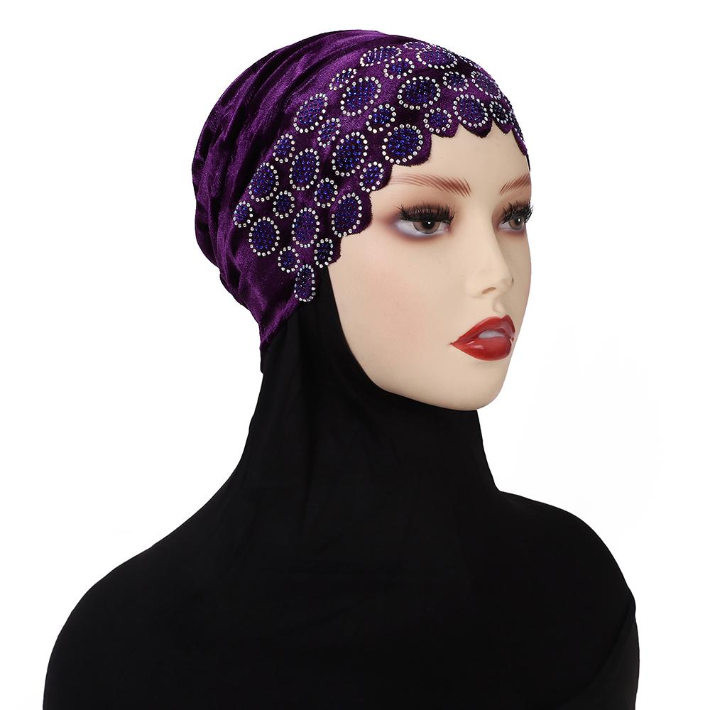 New Design Muslim Underscarf Hijab Cap Instant Turban Abaya Hijab Headscarf Bonnet African Diamonds Head Wraps
