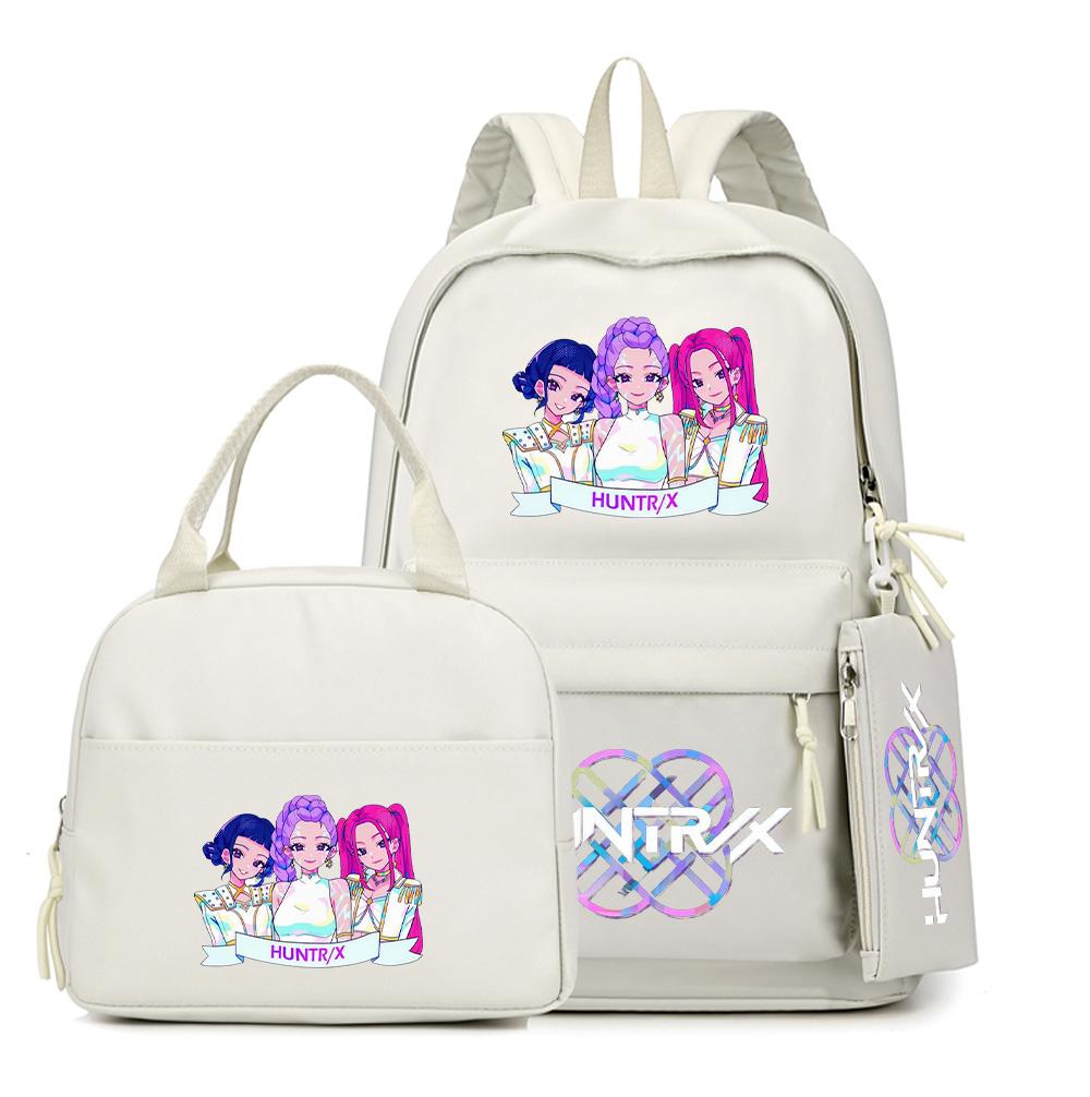 Set 3 buc./set Rucsac K-Pop Demon Hunters Imprimat cu Geantă de mână Etui pentru creioane pentru Adolescent Student Băiat Fată Ghiozdan Ghiozdan Capacitate Mare Geantă de Călătorie