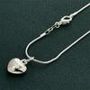 Silver Plated 925 Heart Necklace with 40CM Snake Bone Chain