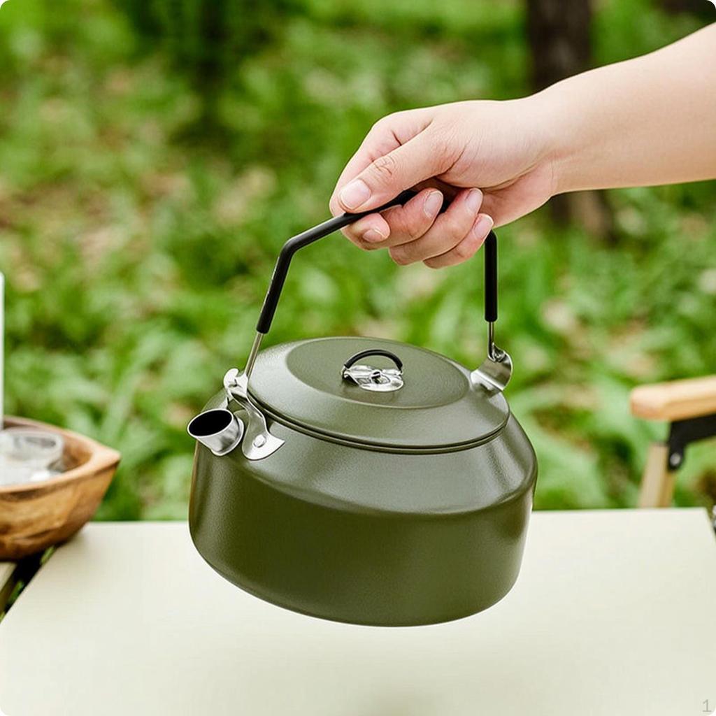 Camping Kettle Portable with Folding Handle Lightweight Teapot for Campers,