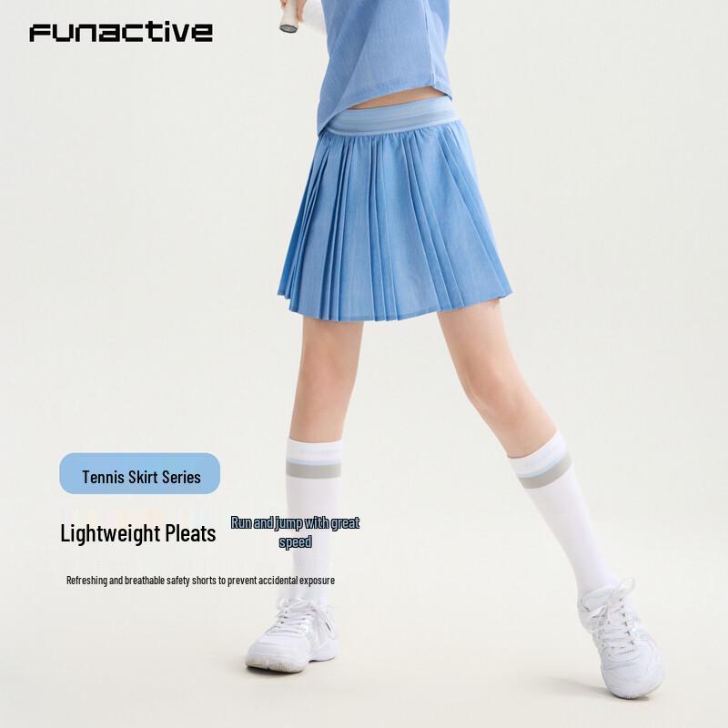 FUN ACTIVE Girls  Pleated Tennis Skirt with Shorts 140