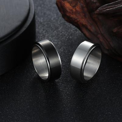 Titanium Steel Anxiety Ring For Men Women Spinner Fidgets Rings Rotate Freely Spinning Anti Stress Accessories Jewelry Gift