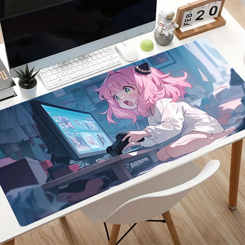 Mouse Pad Kawaii Anime Desk Mat Varmilo Keyboard Pad Kawaii Sspyfamily Gaming Accessories Pink Carpet Esports Gamer Mousepad