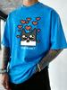 Fall In Love You Cat Pattern Washed TShirts Men Cotton Casual T Shirt Summer Gym Short Sleeve Crewneck Loose Man Clothing