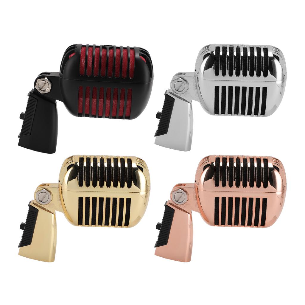 Klassisches Vintage-Mikrofon Selbstspannendes Schwenkgestell Retro Dynamisches Mikrofon Druckgussgehäuse Hoher Signalpegel für Sprache für Bühnenauftritte