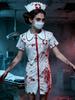 Zombie Doctor Nurse Couple Costume Bloody Scary Hospital Outfit Adult Horror Halloween Masquerade Cosplay Fancy Dress Set