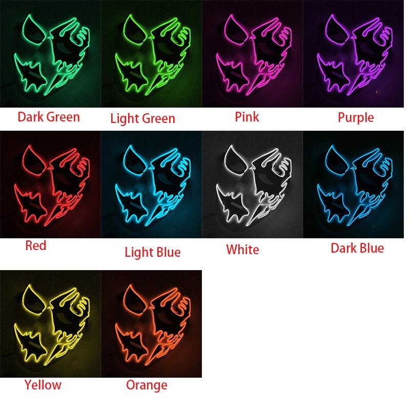 Premium Face Mask With Led Light Ideal For Halloween Dance Party Cosplay Decor