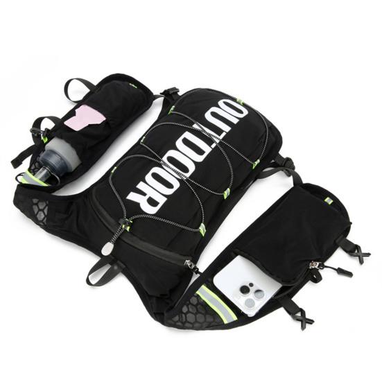 Hydration Backpack Multi-Pocket Water Backpack with Hydration Bladder Reflective Strip Hydration Pack for Hiking Running Cycling