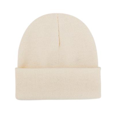 Klassische mehrfarbige Beanie-Wintermütze für Damen und Herren, gestrickt, solide Herbst-Mütze