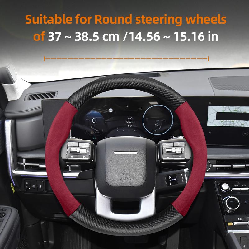 Suitable for Hyundai Suede Matte Carbon Fiber Texture Steering Wheel Cover I30 Tucson I20 Accent I10 I40 Kona Ix35 Grand Elantra Solaris Creta Getz