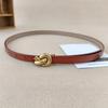 Womens Classic Leather Belt With Alloy Snap Closure And Minimalist Gift Style