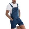 Moda Estiva Tuta da Uomo Pantaloncini Denim Streetwear Salopette Jeans