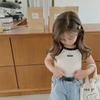 Letní dívčí vesta Miminko Internet Celebrity Dětská osobnost, Trendy korejská verze, Pit Stripe Barevné písmeno Vnější Vesta na nošení