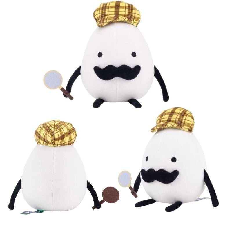 Adorable Detective Egg Plush Toy Cute Cartoon Anime Stuffed Animal For Apartment Dorm