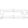 Silver furniture handle 224 mm metal