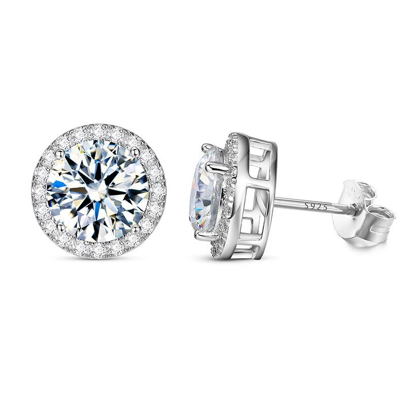 Fashion Stud Earrings 18K Gold Plated Sterling Silver 925 Hoop Earrings Gemstone Moissanite Piercing Men Women Tarnish Earrings