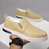 2024 Summer Breathable Men's Korean Edition Casual Board Shoes Lazy Soft Leather One-Foot Loafers Men's Leather Little White Shoes Tide