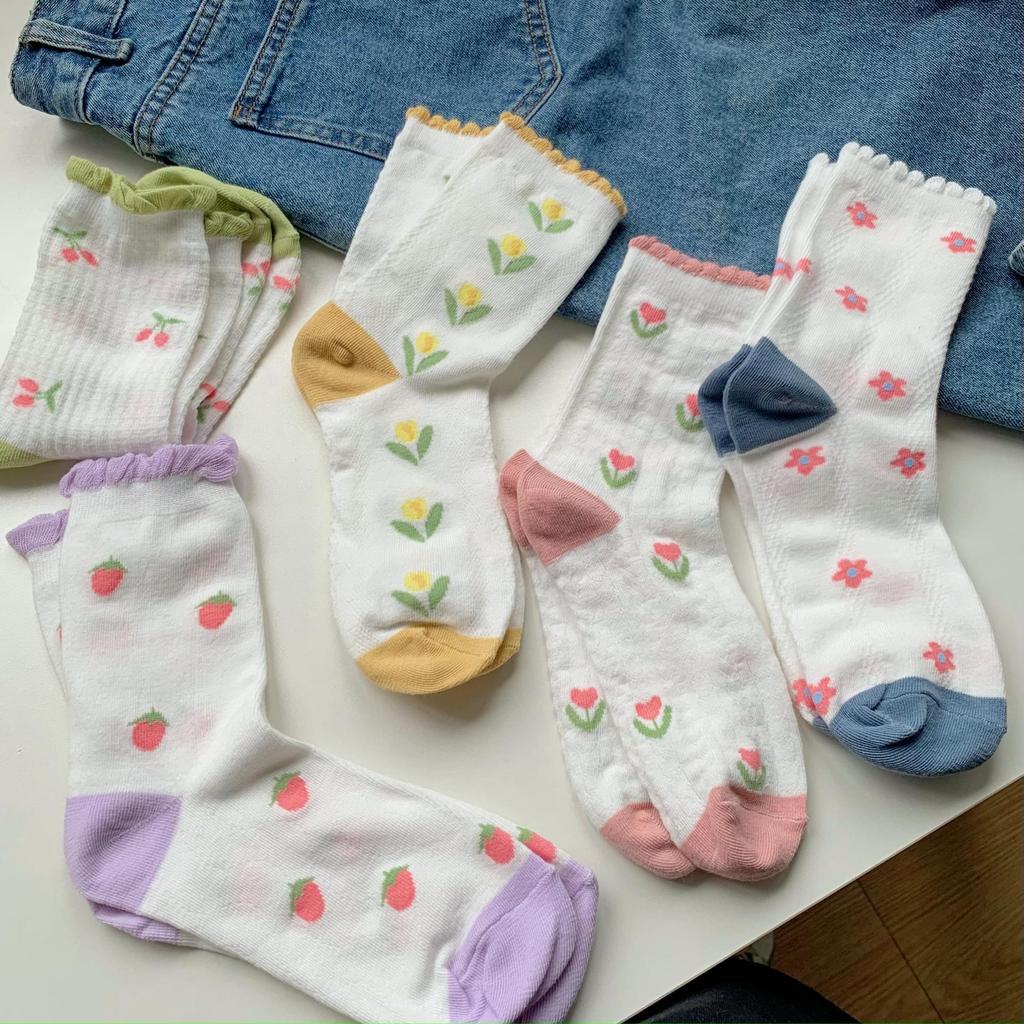 Lace Socks Children'S Summer Thin Breathable Tide Soft Cute Girl Socks Cute Student Medium Tube Mesh Socks