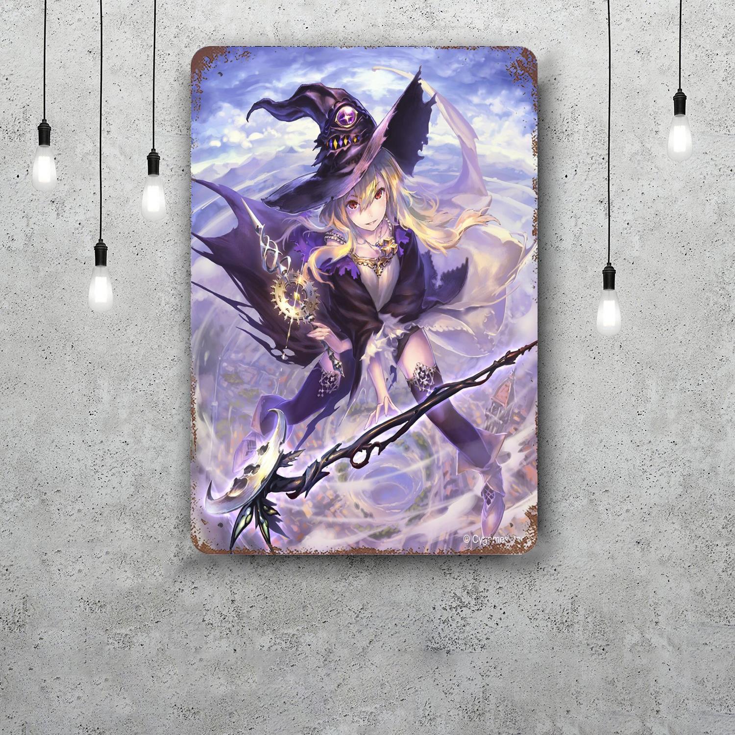 

flying witch Classic Poster Rusty Metal Plaque Retro Decorative Plate Bar Man Cave Garage Club Metal Sign Wall Decoration 20x30cm（7.8x11.8inch）