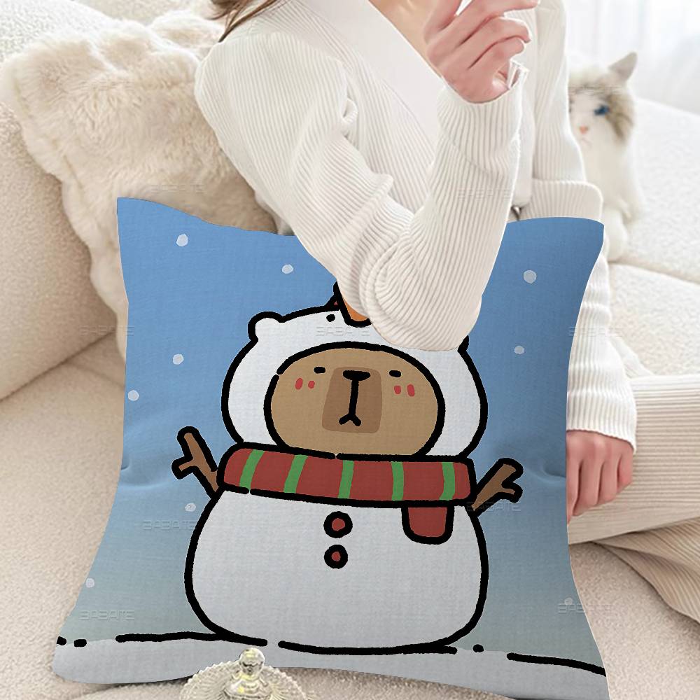 Cute Capybara Cushion Cover Pillowcase Upholstery Sofa Throw Pillow Home Decor Pillowcas