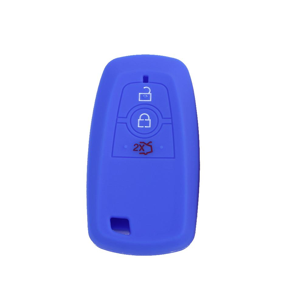 Silicone Car Key Cover Case For Ford Ranger Fusion Mustang Explorer Ecosport Edge S-Max Ranger Remote Car Key Holder 3Buttons
