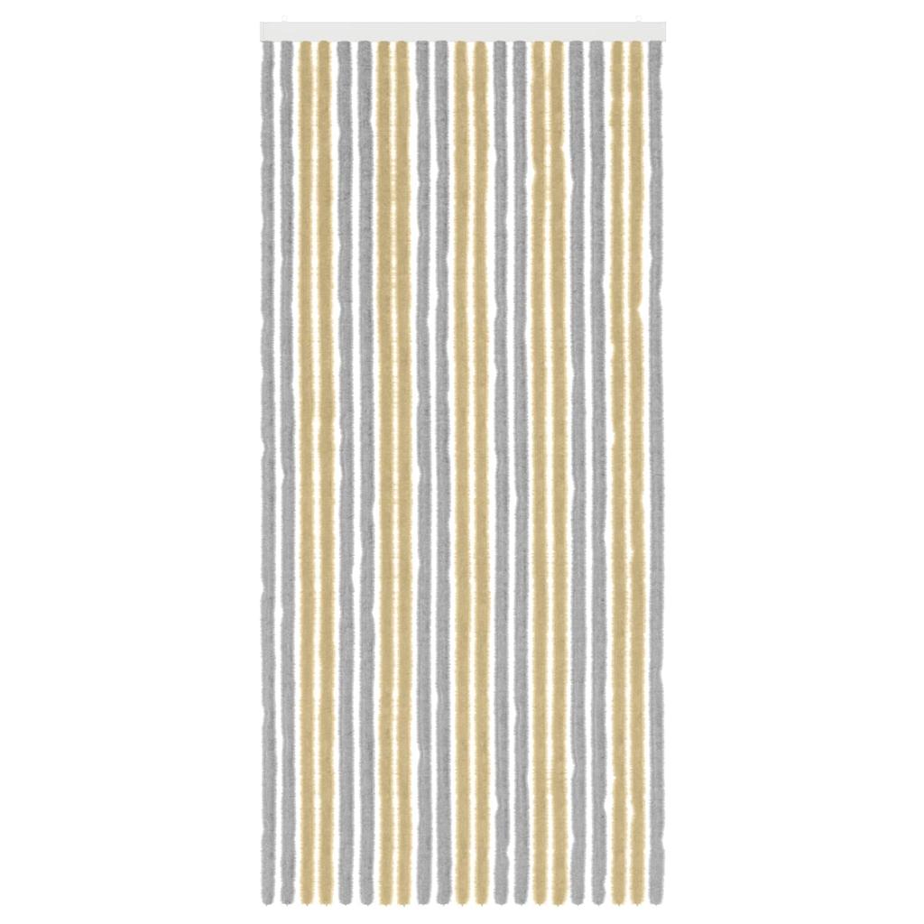 Insect Protection Curtain Chenille Grey and Beige 90 x 200 cm