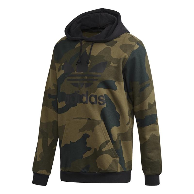 

adidas Originals Men s Camouflage Pullover Hoodie Black Camo FM3395 L