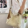 Yogodlns Borsa in Paglia Intrecciata Versatile da Appendere Estiva alla Moda con Lavorazione a Intreccio Vuota Borsa da Spiaggia in Erba Intrecciata a Mano Borsa a Spalla Singola da Donna