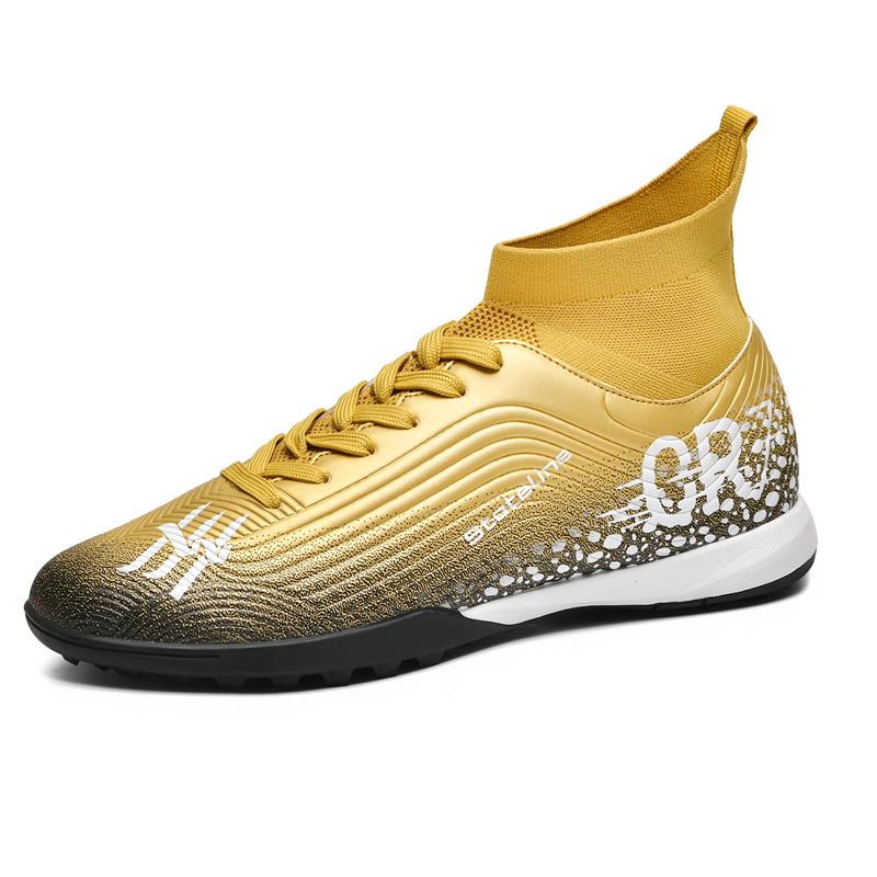 Mens Soccer Shoes High Top Athletic Professional Outdoor Field Training Football Shoes Grass Futsal Court Football Boot for Men
