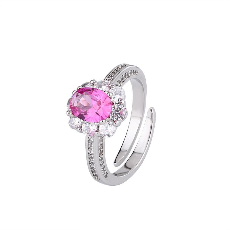 Jewelry Copper Bottom Gold-Plated Simulation Red Corundum Retro Temperament Three Sets 8 * 10-6 * 8