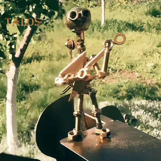 Garden Guitarist Windmill Metal Handmade Rock Guitarist Sculpture Music Man Wind Spinner for Music Lovers Gift Yard Lawn Decor