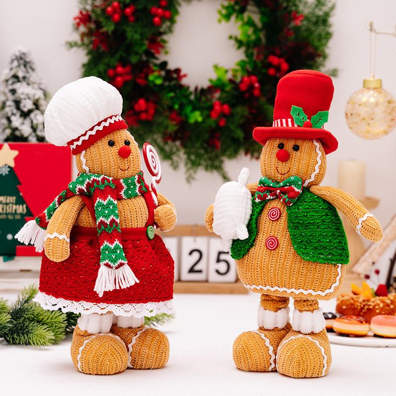 Adorable Gingerbread Man Expandable Doll Perfect For Holiday Christmas Atmosphere Decor