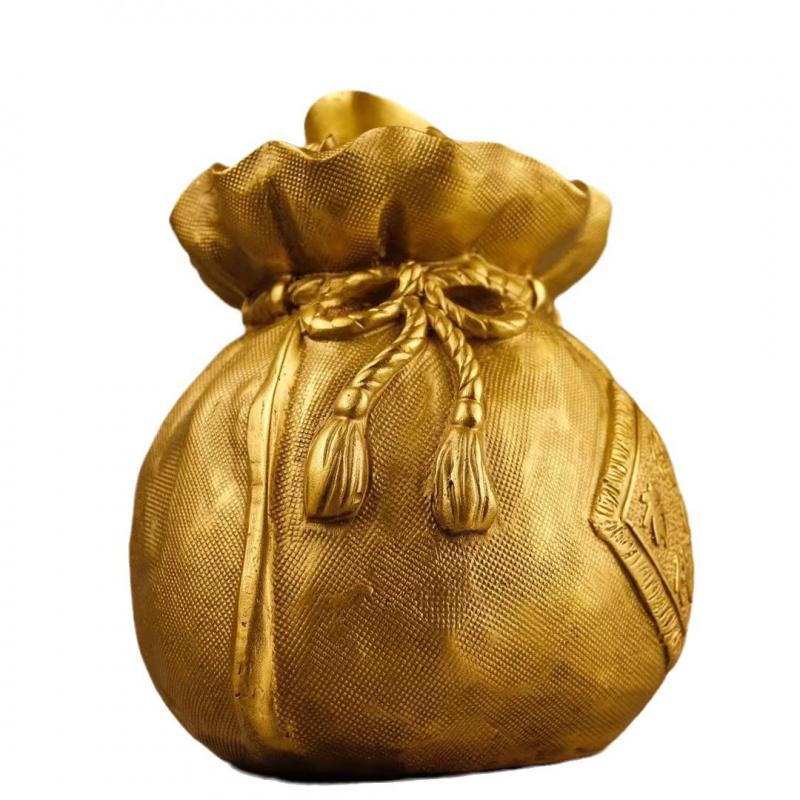 Copper Gold Money Bag Decoration Storage Piggy Bank Living Room Wine TV Cabinet Hallway Craft Ornament Creative Gift Sav